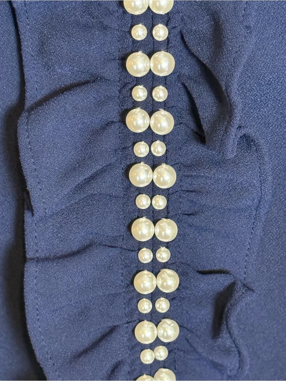 Lilly Pulitzer Adalee Shift Dress Women's Size 6 True Navy Pearl Embellishment